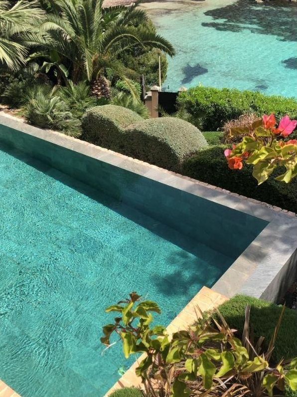 Pool, umgeben von Garten